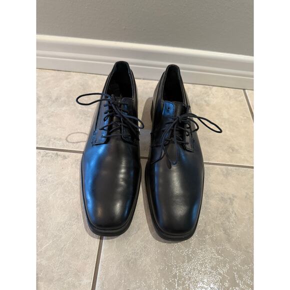 Calvin Klein Men's Edison Black Leather Lace Up Oxford Dress Shoes Size 11.5M - Picture 1 of 7